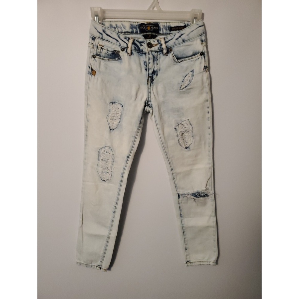Lucky Brand‎ Jeans Womens 10 Juniors Blue Zoe Jegging Distressed